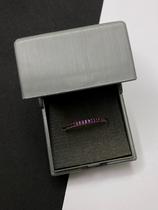 Anel Aliança Zircônia Ruby Prata 925