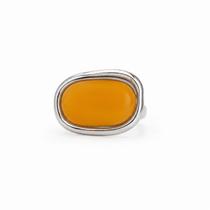 Anel Alumínio com Resina Oval Laranja