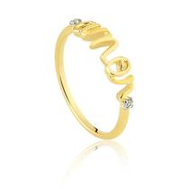 Anel Amor Folheado A Ouro Com Pedras De Zircônias Anel Amor Folheado A Ouro Com Pedras De Zircônias