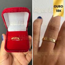 Anel Amor Ouro 18K Vazado Feminino Acessorio Feminino