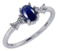 Anel Andilázuli Pura Prata 925 Lápis-lazúli - Tudo Prata Anel Andilázuli Pura Prata 925 Lápis-lazúli - Tudo Prata