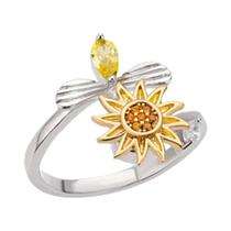 Anel Anti-estresse Para Mulheres Em Aço Inoxidável Com Pingente De Sol, Anel Giratório Fidget, Joia