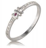 Anel aparador com zircônias e menina