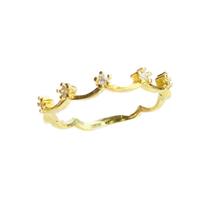 Anel Aparador Coroa Banhado alta camada de ouro18k