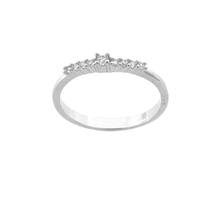 Anel Aparador Delicado Zircônias Cristais Banhado a Prata