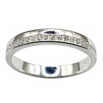 Anel Aparador Filete Cravejado Zirconias Prata 925