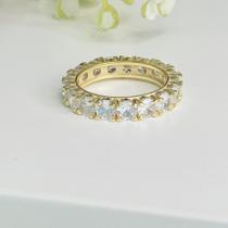 Anel aparador INFINITE cravejado banhado a ouro 18K Nº18 feminino semijoia