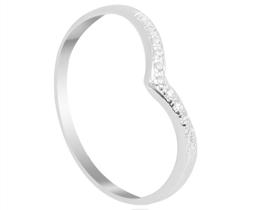 Anel Aparador Luxo Solitário Filete Cravejado V Em Prata 925