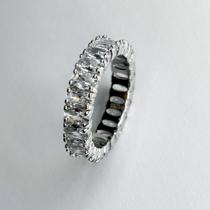 Anel Aparador Prata 925 Cravejado Zirconia Feminino Mulheres