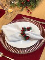 Anel argola porta guardanapo prendedor Mini Guirlanda Natal 08 Unidades Anel argola porta guardanapo prendedor Mini Guirlanda Natal 08 Unidades