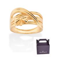 Anel Aro Entrelaçado com Laço Banhado à Ouro Rommanel 513548 Anel Aro Entrelaçado com Laço Banhado à Ouro Rommanel 513548