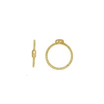 Anel aro frisado com navete liso