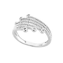 Anel Aros Pontilhados Com Zircônias Banhado a Prata Anel Aros Pontilhados Com Zircônias Banhado a Prata