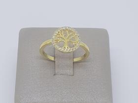 Anel árvore da Vida com zircônia banhado a Ouro