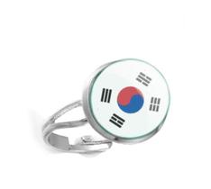 Anel Bandeira da Coréia do Sul South Korea Unissex e Ajustável