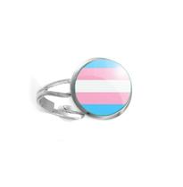 Anel Bandeira Trans LGBTQ+ Diversidade de Gênero Unissex e Ajustável