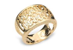 Anel Banhado a Ouro 18K com Cristais - Rommanel