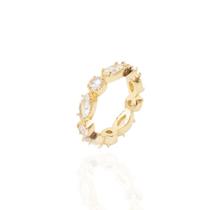 Anel banhado a ouro 18k com zircônia Anel banhado a ouro 18k com zircônia