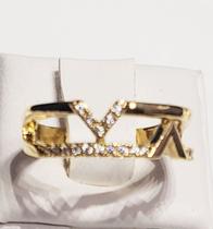 Anel Banhado A Ouro Com Micro Zircônias Anel Banhado A Ouro Com Micro Zircônias