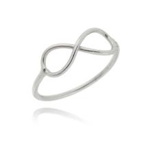 Anel Banhado a Ródio Branco Infinito