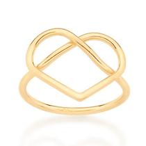 Anel banhado ouro 3x 24k 18k e 22k feminino coração infinito rommanel aro entrelaçado 513061 Anel banhado ouro 3x 24k 18k e 22k feminino coração infinito rommanel aro entrelaçado 513061