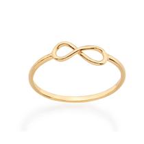 Anel banhado ouro 3x 24k 18k e 22k feminino falange infinito símbolo rommanel fino skinny 511815