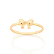 Anel banhado ouro 3x 24k 18k e 22k feminino falange rommanel fino skinny laço 512862