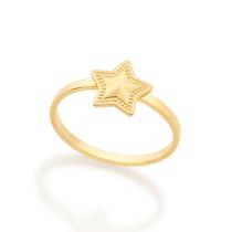 Anel banhado ouro 3x 24k 18k e 22k feminino infantil rommanel estrela esferas 512935