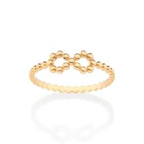 Anel banhado ouro 3x 24k 18k e 22k feminino infinito fino skinny rommanel esferas 513430 Anel banhado ouro 3x 24k 18k e 22k feminino infinito fino skinny rommanel esferas 513430