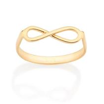 Anel banhado ouro 3x 24k 18k e 22k feminino infinito rommanel fino skinny 513303