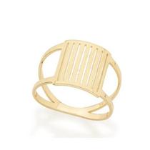 Anel banhado ouro 3x 24k 18k e 22k feminino rommanel chapa vazada 512377