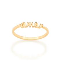 Anel banhado ouro 3x 24k 18k e 22k feminino rommanel fino skinny amor 512887