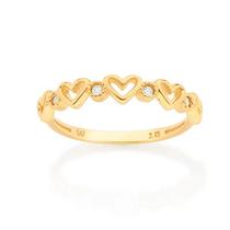 Anel banhado ouro 3x 24k 18k e 22k feminino rommanel fino skinny corações com zircônias 513331 Anel banhado ouro 3x 24k 18k e 22k feminino rommanel fino skinny corações com zircônias 513331