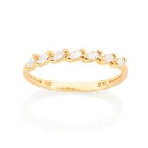 Anel banhado ouro 3x 24k 18k e 22k feminino rommanel fino skinny cravejado zircônias navetes 513330 Anel banhado ouro 3x 24k 18k e 22k feminino rommanel fino skinny cravejado zircônias navetes 513330