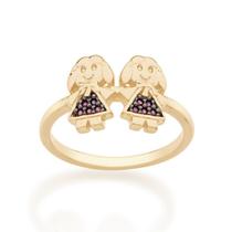 Anel banhado ouro 3x 24k 18k e 22k feminino rommanel fino skinny meninas zircônias ródio negro 512746