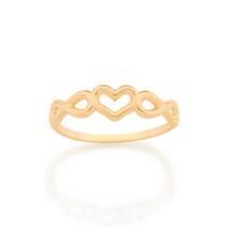 Anel banhado ouro 3x 24k 18k e 22k feminino rommanel fino vazado amor eterno infinitos coração 512865 Anel banhado ouro 3x 24k 18k e 22k feminino rommanel fino vazado amor eterno infinitos coração 512865