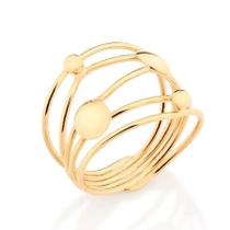 Anel banhado ouro 3x 24k 18k e 22k feminino rommanel grande maxi 2 bolas e 2 círculos lisos 513068 Anel banhado ouro 3x 24k 18k e 22k feminino rommanel grande maxi 2 bolas e 2 círculos lisos 513068