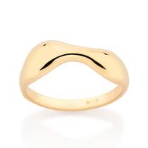 Anel banhado ouro 3x 24k 18k e 22k feminino rommanel skinny fino ondulado 513359