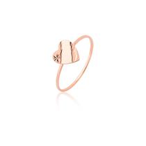 Anel Barato Ouro Coração Todo Ouro Rosa Rosé Coleção 18k A15 - MAEHLER