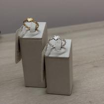 Anel base trançada coração mine tam 19 (ouro)