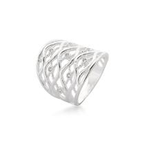 Anel Basico Feminino Com Zirconias Prata 925 Anel Basico Feminino Com Zirconias Prata 925