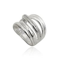 Anel Basico Feminino Ondas Prata 925