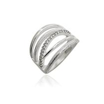Anel Basico Linhas com Zirconias Prata 925 Anel Basico Linhas com Zirconias Prata 925