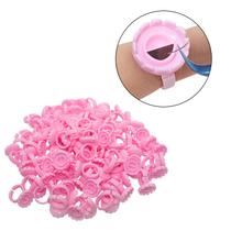 Anel Batoque Flor Com Divisória Cola Henna Micropigmentação Tinta Cílios, 100 Und