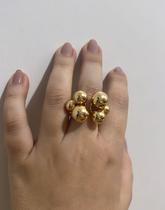Anel Bia de 6 Bolas/ Esferas - Ajustável- Semijoia Banhada a Ouro 18K