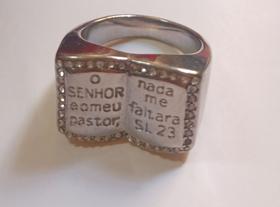 Anel Bíblia O Senhor é meu Pastor nada me Faltará Salmo 23