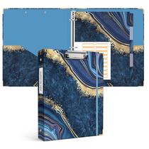 Anel Binder Ospelelf 3 de 2,54 cm com divisórias de 5 abas em mármore azul Anel Binder Ospelelf 3 de 2,54 cm com divisórias de 5 abas em mármore azul