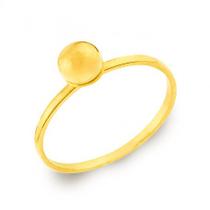 Anel Bola Ouro 18 Kilates Maciço Peso 1.00 Grama 4 mm