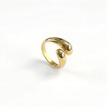 Anel bold ajustável banhado a ouro 18k