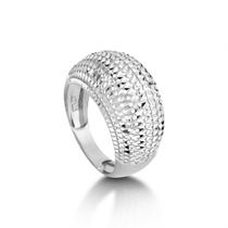 Anel Bombe de Ouro 18k Branco Robusto e Facetado Anel Bombe de Ouro 18k Branco Robusto e Facetado